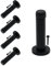 EAI Matt Black Mounted Doorstop - Pack of 5 | Decorative Wall, Door & Skirting Mount Door Stopper with Concealed Fixings | Reduces Noise & Prevents Damage to Walls & Door Handles