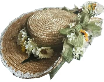 Mujer Victorian Classical Flower Flat Hat (verde)