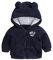 Verve Jelly Newborn Baby Girls Boys Fleece Jacket Bear Ears Hooded Coat Zipper Fall Winter Long Sleeve Thick Warm Outerwear with Pocket Blue 0-3 Months