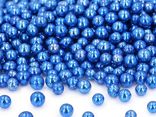 Weiche Zuckerperlen metallic dunkelblau, ca. 7mm, 60g