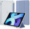 4UBonLife Custodia per iPad 9a/8a/7a Generazione 10,2 Pollici 2021/2020/2019 con portapenne, Sottile Leggero Cover Case Retro Traslucido in Morbido TPU Auto Svegliati/Sonno, Grigio Lavanda