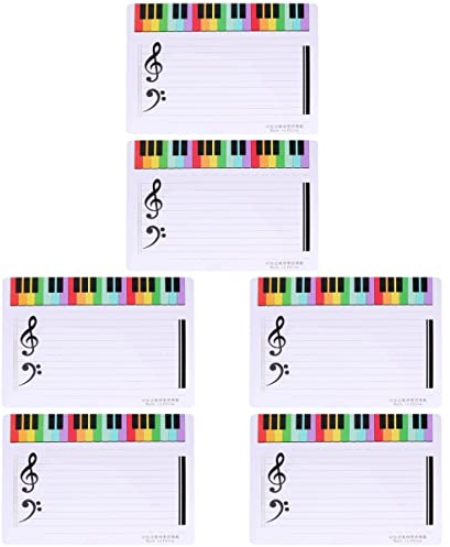 Milisten 6 Stück Musiknote Musiklehrtafel Trocken Abwischbare Musiktafel Musik Lapboards Musiksymbolunterricht