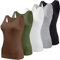 BQTQ 5 Pcs Tank Tops for Women Undershirt Sleeveless Vest Tops for Women and Girls (Black, White, Grey, Coffee, Army Green, XL)