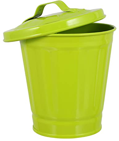Iplusmile Poubelle Métal Galvanisé Support De Pot Papeterie Panier De Fleurs En Fer Pinceaux Maquillages Corbeille De Comptoir Seaux Mini-voiture