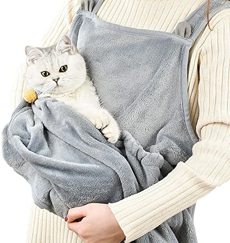 Fowybe Katzen-Trageschürze,Pet Sling Tragetasche Arctic Fleece Pet Trageschürze | Tragbarer Brustschürzenbeutel für den Außenbereich, Warmer Schlafsack für kleine Haustiere, Katzen, Welpen