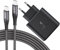 45W USB C Ladegerät Schnellladegerät für Samsung Galaxy S25, S25+, S24+, S23+, S22 S23 S24 S25 Ultra, S21FE, S20, Note10+, Tab S10 S9 S8 Ultra, S9+, S8+, S7FE, mit 100W Nylon Ladekabel USB-C 5A 2M