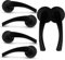 Bwintech 3 Sets Matt Black L004 Aluminium Lever Handle on Rose, Internal Door Handle for Bedroom and Bathroom, Without Escutcheon