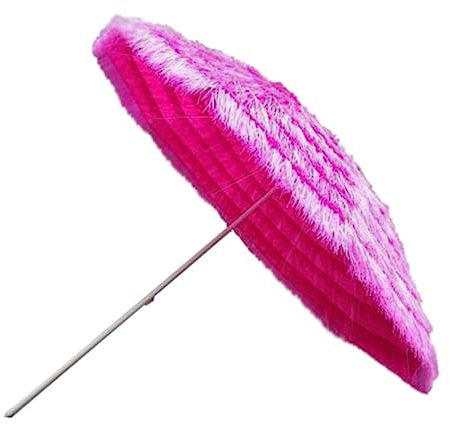 MEOMO Tropical Hawaiian Pink Straw Parasol, With Tilt Function Round Outdoor Beach Hula Thatch Tiki Umbrella, Sun Shade For Garden Pool Patio Balcony Umbrellas
