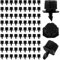 VooGenzek 90 Piezas 1/4'' Goteros de Riego, Plástico Aspersores de Riego Ajustables de 8 Agujeros, Cabezas de Riego para Goteo Goteros, Rociadores de Riego para Césped, Jardín, Negro