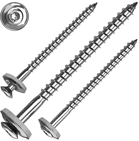 Spenglerschraube 4,5 x 70 mm - Edelstahl A2, 100 Stück - EPDM-Dichtscheibe mit Durchmesser 15mm und Torx 20 Antrieb