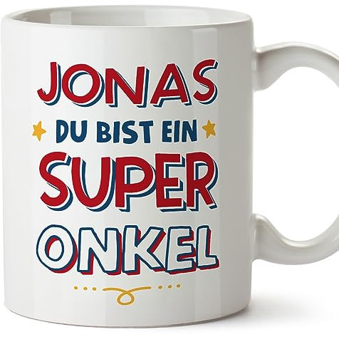 Mugffins Tassen Personalisieren mit Spruch für ONKEL - Auf Deutsch - Du Bist Super - 11 oz / 330 ml - Individuell Anpassbar Geschenk