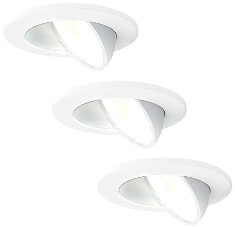 Ledvion - 3x LED Einbaustrahler, Ø75mm, Weiß, Dimmbar, 5W, IP65 Wasserdicht, COB Chip, CCT 3000-6000K, Feuchtraum geeignet, Badezimmer Deckenstrahler, LED Spot, dim to warm, 5 Jahre Garantie