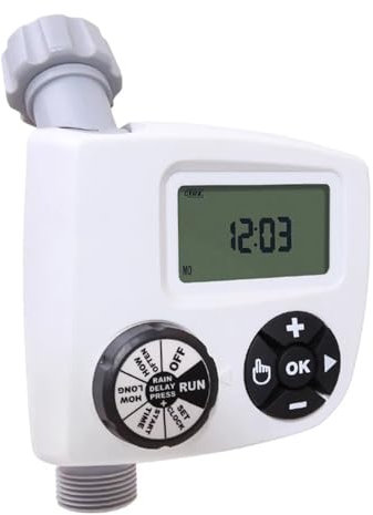 NURII Timer Digitale for irrigazione a 4 cicli, elettrovalvola Timer for irrigazione Automatica for Giardino Domestico Impermeabile