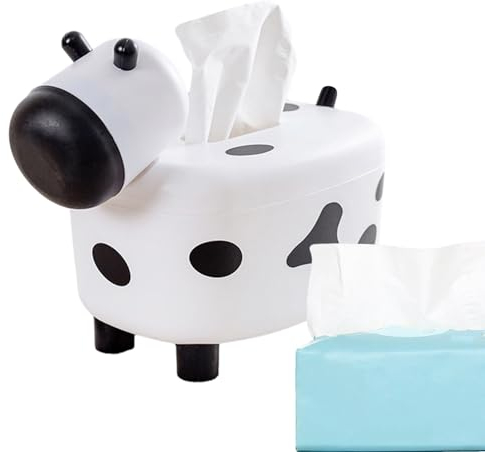 awakentti Taschentuchbox-Halter, 2-in-1 Papier-Organizer in Kuhform mit Zahnstocherspender, Heimbedarf für Esstisch, Küche, Bad, Schlafzimmer, Wohnzimmer
