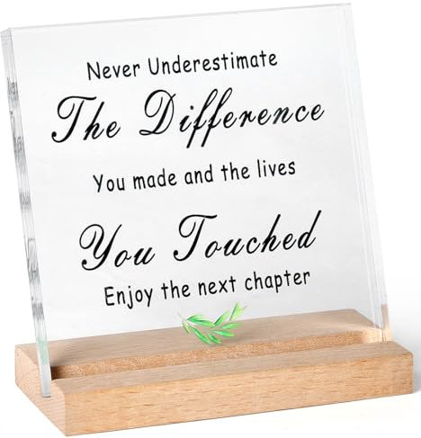 MAIBAOTA Regalos inspiradores para mujeres y hombres, regalos de aliento de jubilación para amigos, colegas, compañeros de trabajo, profesores, letreros de placa acrílica, citas inspiradoras, regalos