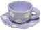 Soulnioi Ceramic Coffee Mug, Cute Cappuccino Cup and Saucer Set, 180ML Handpainting Tea Cup Milk Cup for Gift - Purple Flower