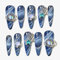 Sun&Beam Nails Handmade Press-on Long Pointed Nails Black White Blue Glitter Space Design False Nail Tips Fashionable 10 Pcs (#148 XS)