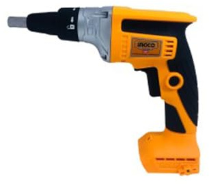INGCO CDSLI2042006 - Atornillador para paneles de yeso a batería de 20 V, solo cuerpo, máquina motor Brushless 0-4200 RPM, 30 N.m, boquilla ajustable con casquillo Hex de 1/4 pulgadas, luz LED