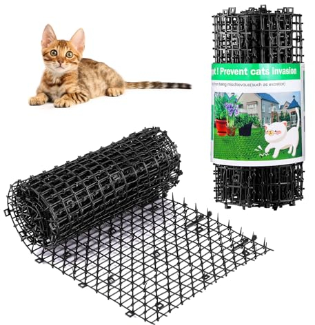 Aurnoet Cat Scat Mat with Spikes 13FT Cat Deterrent Mats Plastic Scat Mat for Dogs and Cats Spike Deterrent