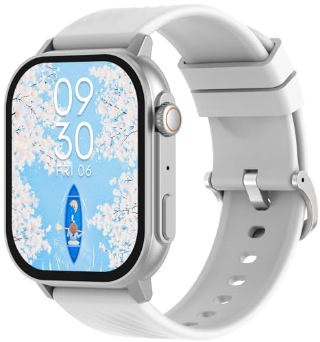 Smartwatch mit Telefonfunktion 2.04 AMOLED Voll Touchscreen Fitnessuhr Damen Herren Pulsuhr Blutdruckmesser Schlaf Monitor Schrittzähler Aktivitäts-Tracker Smart Watch für Android iOS