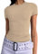 Cuptacc 2025 Damen Sommer Top Slim Fit Bodycon Rundhals Tshirt Y2K Kurzarm Eng Basic Sport Shirts Für Frauen Khaki M