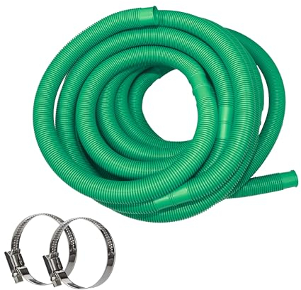 HAF® Hochwertiger Pool Schwimmbadschlauch 38mm Grün 9 Meter für Garten & Schwimmbad | Solarschlauch inkl. 2X Edelstahl Schlauchschellen | Poolschlauch | Pumpenschlauch - Qualität: Made in Germany
