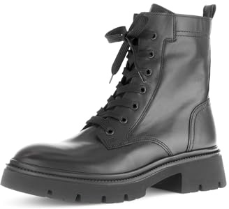 Gabor Damen Combat Boots, Frauen Stiefeletten,Best Fitting,warm,gefüttert,Stiefel,Bootee,Booties,halbstiefel,Kurzstiefel,schwarz,38.5 EU / 5.5 UK