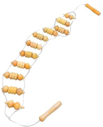 Wernfale Masseur de Dos en Corde - Outil de Massage de 39,4 Pouces pour Le Dos, Le Cou, Les Jambes, la Taille, Rouleau de Massage en Bois