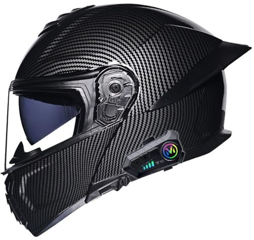 Motorradhelm mit Bluetooth, Klapphelm Modularer Helm mit Doppelvisier, ECE-geprüfter Sturzhelm Erwachsene Damen und Herren, mit Lautsprechermikrofon Geräuschunterdrückung