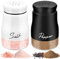 Vilomdur 2 Piezas Juego de Salero y Pimentero, 120ml Pimenteros y Saleros de Vidrio de Cocina con Tapa de Acero Inoxidable, Pimenteros y Saleros de Mesa para Restaurante, Cocina, Barbacoa