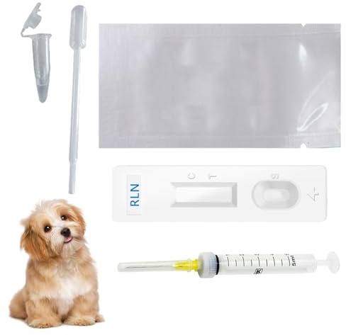 Kit de test de grossesse pour chiens, 1 ensemble de tests de test de grossesse en début de grossesse jetable pour animal de compagnie, de détection rapide et précise Test de grossesse pour chiens ave