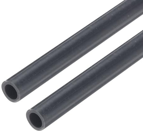 QUARKZMAN 2 Stück PVC Rohr, Durchmesser 5mm Länge 0.23m Rund Kunststoffrohr für Garten, Aquarium, Wasserleitung, Kabelkanal, lüftungsrohr (Dunkelgrau)