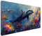 Übergröße Mauspad Gaming 80x30cm XXXL Mousepad groß mit Motiv Tischunterlage Large Size - verbessert Präzision und Geschwindigkeit XXL z.B. für Maus und Tastatur (Blau Delphin) - Ergonomisches D-EX
