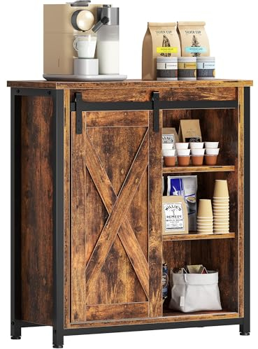 Sogesfurniture Buffet, Armoire de Cuisine avec Porte Coulissante - Meuble de Rangement pour Cuisine, Salon, Bureau - Style Industriel, 70 x 30 x 80 cm