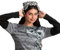 Damen Gothic Häkel-Kopftuch Totenkopf Spinnennetz Kopftuch Halstuch Kopftuch Dreieckstuch Bandana Schal, A-schwarze kleine Totenköpfe, One size