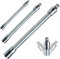 Mr.wintek Flexibler Stecknuss-Verlängerungsstangen-Satz 3-teilig, 1/2, 3/8, 1/4 Antrieb, 10(254mm), 8(203.2mm), 6(152.4mm) Länge – Federbelastete Sicherungsbälle verhindern das Abrutschen