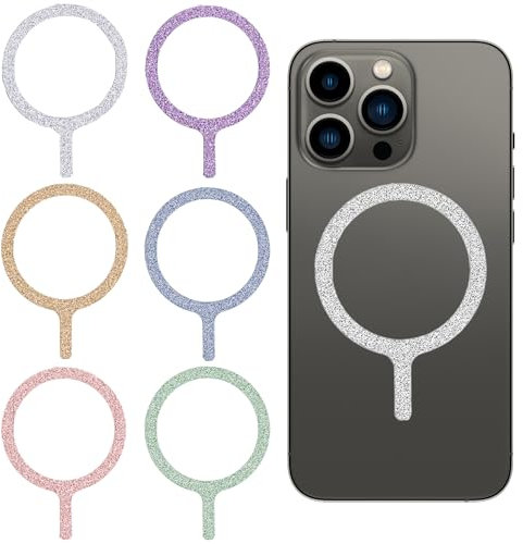 Carreneu Magnetring Handy 6 Stück StickerAufkleber Magnet Ring Adapter Kompatibel mit iPhone 14/13/12/11/X-Serie Samsung A13 A54 A53