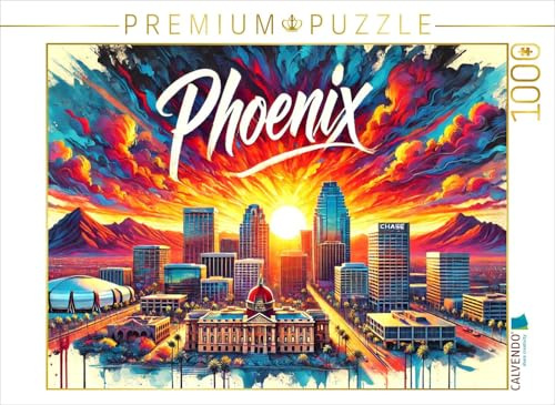 CALVENDO Puzzle Phoenix – Lebendige Tuscheansicht | 1000 Teile Lege-Größe 64 x 48 cm Foto-Puzzle für glückliche Stunden