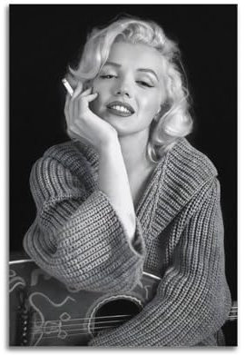 URIWYR Marilyn Monroe Poster, Wandkunst, ästhetisches Cover, Zimmer, Vintage-Poster, dekoratives Gemälde für Wohnzimmer, Schlafzimmer, 30 x 45 cm, ungerahmter Stil