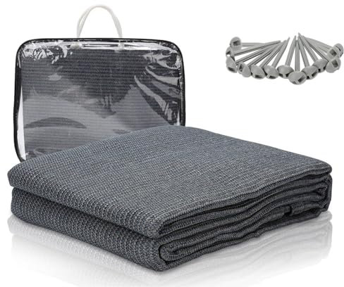 Eikuavons Alfombra para Tienda de campaña, 200 x 200 cm, con 13 piquetas y Bolsa de Transporte, Alfombra de Camping para Exteriores, Resistente a la Intemperie, Antideslizante, Transpirable, Alfombra