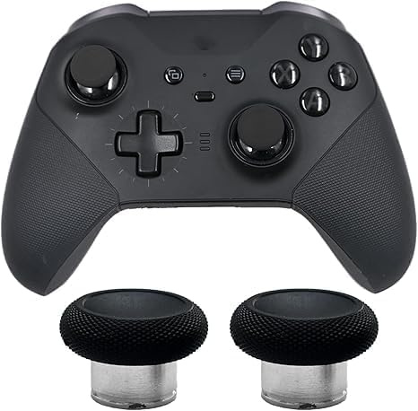 2 Stück kurze magnetische Daumensticks für Xbox Elite Series 2, 2‑Core | Hochwertige kurze magnetische Ersatz‑Daumensticks, passend für Elite Series 2 & 2‑Core, werkzeugloser Austausch(Schwarz)