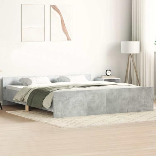 BOWEKAM Möbel, Betten & Accessoires, Betten & Bettrahmen, Bettrahmen ohne Matratze, Beton-Grau, 180 x 200 cm, Super-Kingsize-Bett
