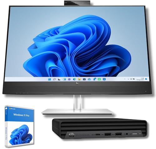 HP Mini Business & Office i5 10500t 16GB Ram ssd 1 Tera Win 11 pro avec moniteurs haut-parleurs et microphones intégrés Web Cam Windows 11 Professionnel 36 mois Garantie