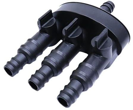 EasyPro TWS3 Statuary Splitter, 3 Way, Pond, Fountain & Water Feature Pumps | 1/2 and 3/4 stepped barb fittings. Individual flow control valves. Water feature tubing connector