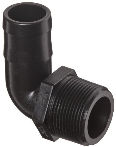 Banjo HB125-90 Polypropylene Hose Fitting, 90 Degree Elbow, 1-1/4 NPT Male x 1-1/4 Barbed