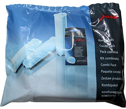 Jura Claris Kombipack 6 Reinigungstabletten und 3 Wasserfilter für Kaffeemaschine, blau