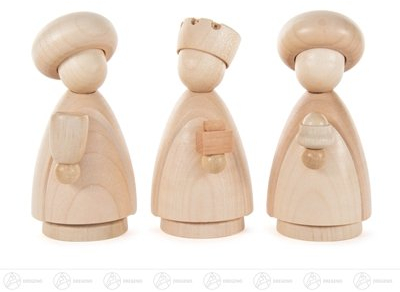 Rudolphs Schatzkiste Krippen und Zubehör Heilige 3 Könige, modern Natur Höhe ca 9 cm NEU Erzgebirge Weihnachtsdeko Tischdeko