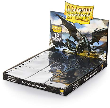 Arcane Tinman Dragon Shield - 18-Pocket Binder Pages Sideloading 50Pk - Clear,Black