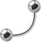 Treuheld® | 1,2mm x 5mm Piercing Banane | Kugeln 2,5mm | Chirurgenstahl 316L | Silber | Curved Barbell/gebogener Stab für Augenbraue, Bauchnabel