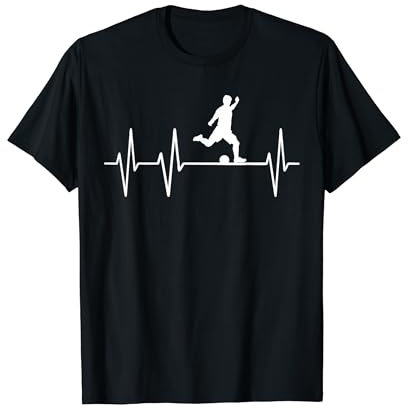 Fußball Fußballer Heartbeat Herzschlag Outfit Geschenk T-Shirt